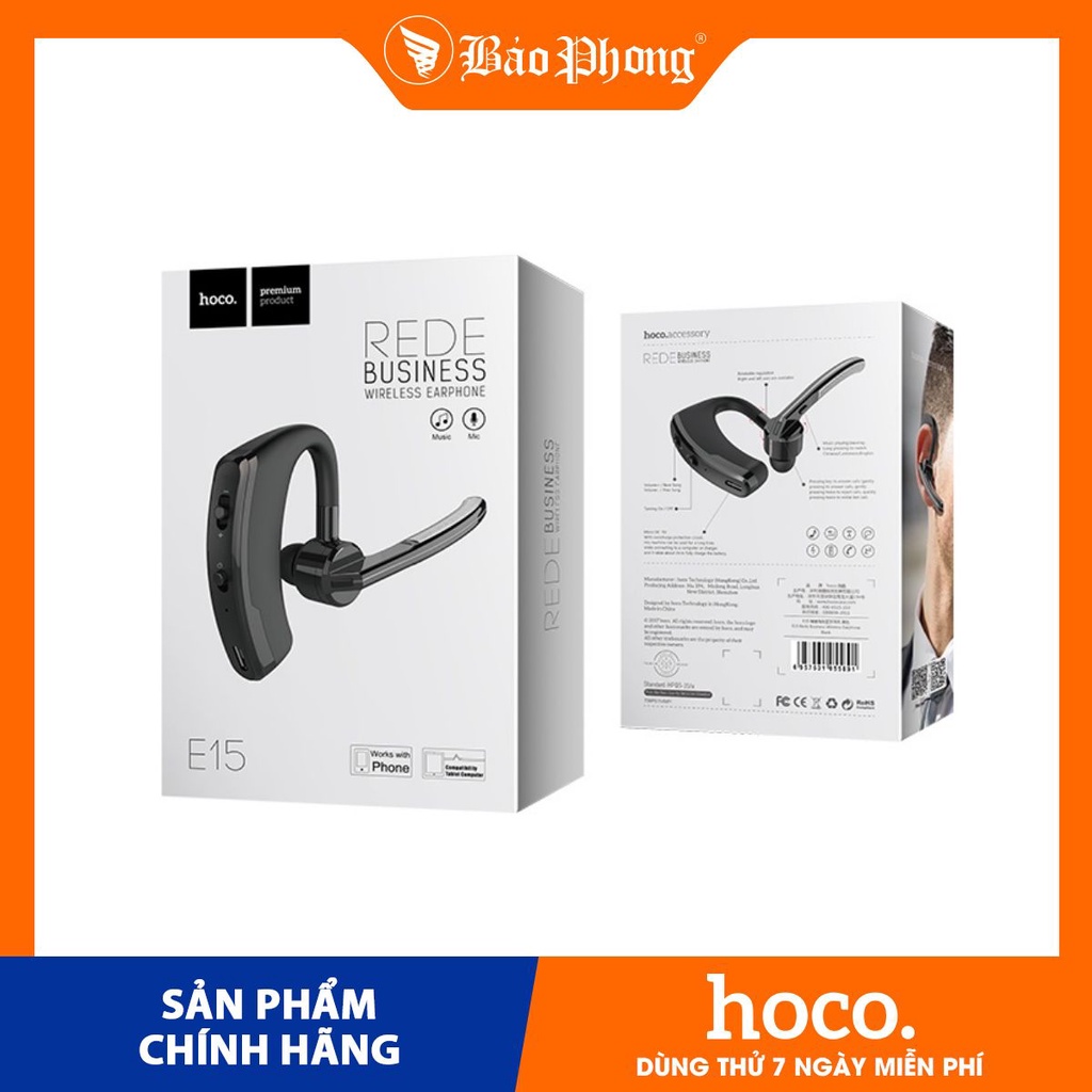 Tai nghe không dây Bluetooth HOCO E15 Dành cho điện thoại iPhone iP Huawei Samsung Oppo Realme giá rẻ