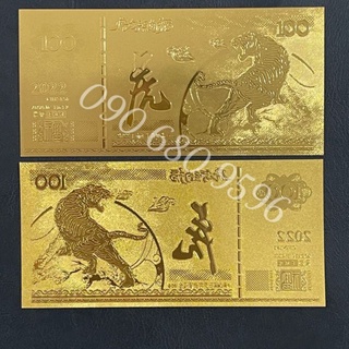 Tiền con hổ cọp macao plastic mạ vàng lưu niệm