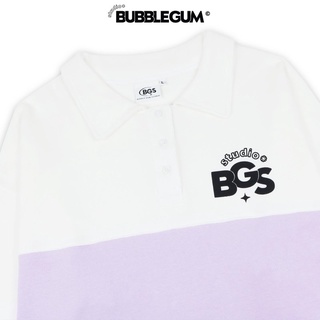 Áo Polo Tay Dài Phối Sọc Basic / Purple - by Bubble Gum Studio