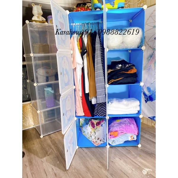 TỦ QUẦN ÁO - TỦ NHỰA LẮP GHÉP THÔNG MINH GIÁ RẺ 12 Ô TREO GẤP QUẦN ÁO ĐA NĂNG