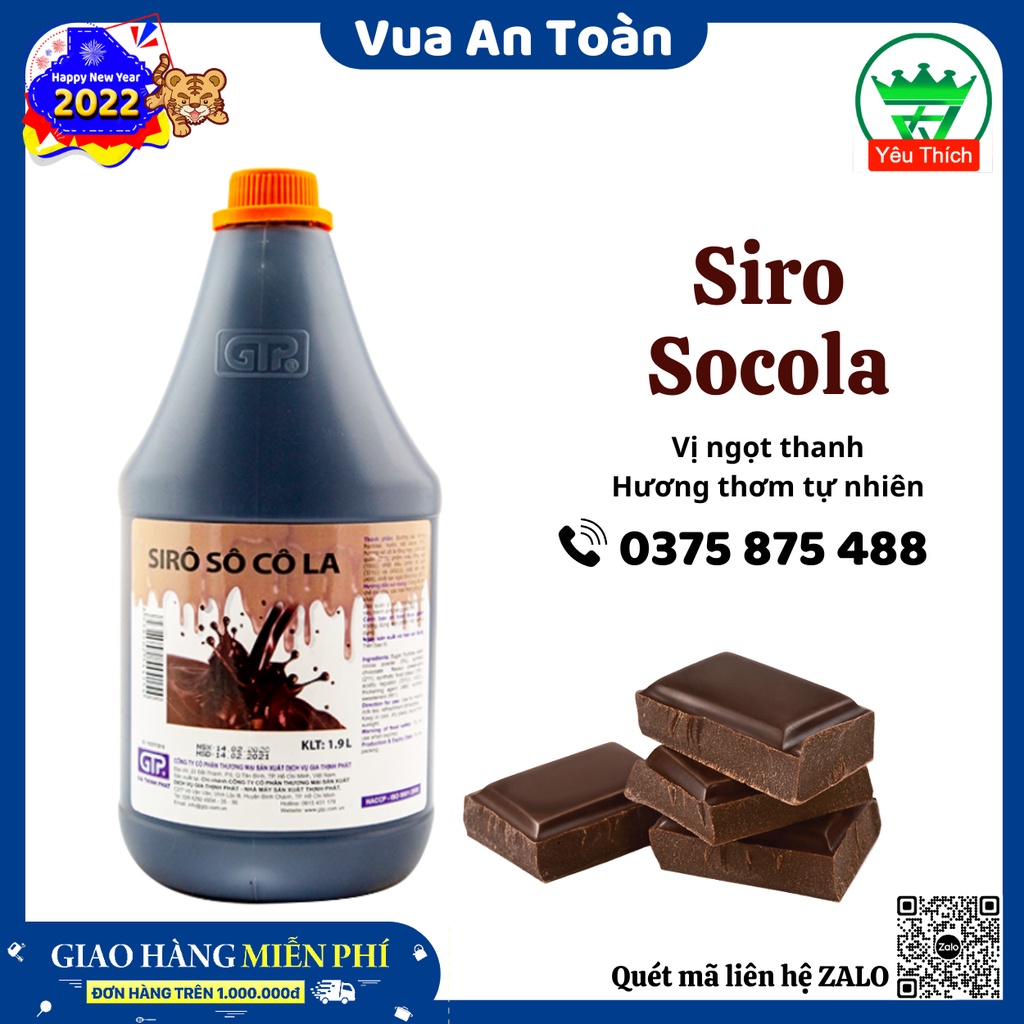 Siro Sô cô la GTP 2.5kg Hương Vị Đậm Đà, Vị Ngọt Tự Nhiên