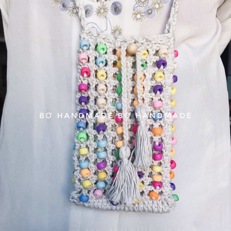 ❤️ Túi đựng điện thoại móc hạt sắc màu Hand made siêu điệu, đẹp và tiện dụng