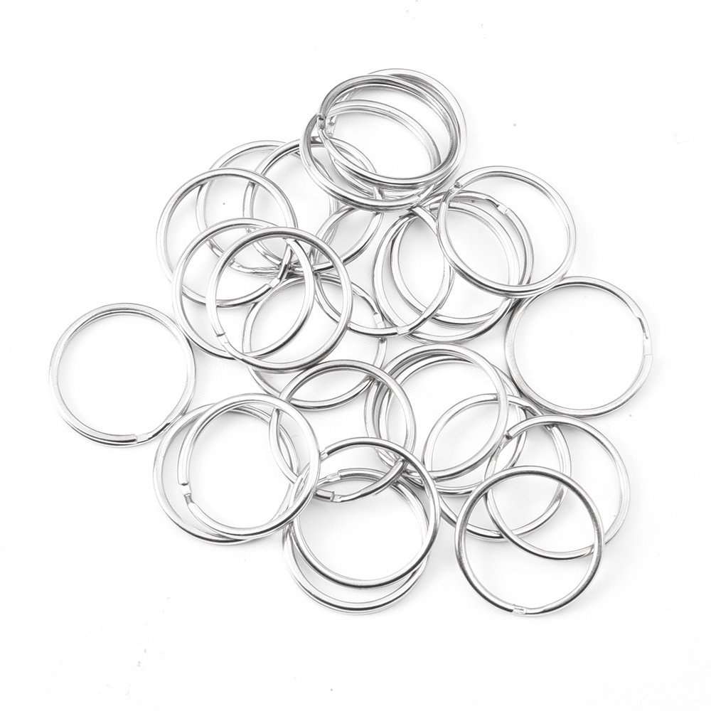 Bộ 20 vòng nhẫn móc chìa khóa mạ thép 25mm