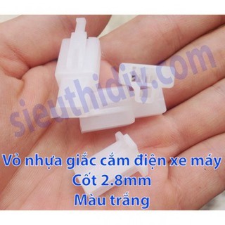 Vỏ nhựa, cốt giắc điện xe máy cốt 2.8mm bằng đồng kết nối đi