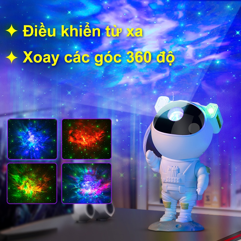 LM đèn phi hành gia,đèn chiếu sao,đèn ngủ decor phòng,đèn laser phòng bay,Tầm nhìn 3D đầy màu sắc