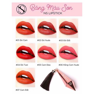 SON THỎI NS LIPSTICK + SON KEM CAM SAN HÔ +SERUM DƯỠNG MÔI