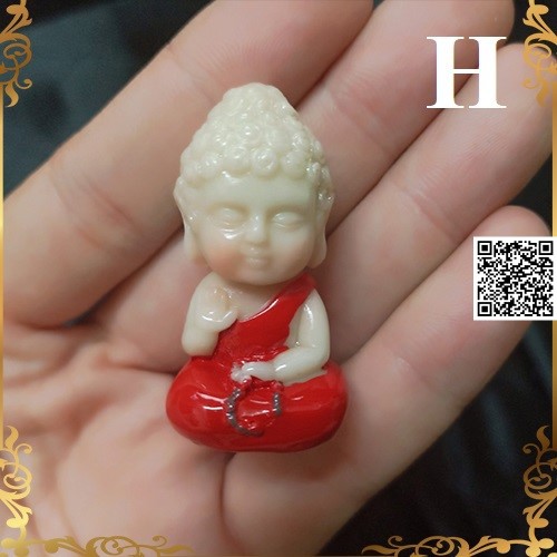 1259 Tượng phật Mini màu đỏ ánh kim cầu may mắn - hạnh phúc - sức khỏe - bình an cho gia đình