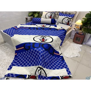 BỘ DRAP THUN HÀN QUỐC CAO CẤP 5 món ( 1 ga + 2 nằm + 1 ôm + 1 mền trần bông)