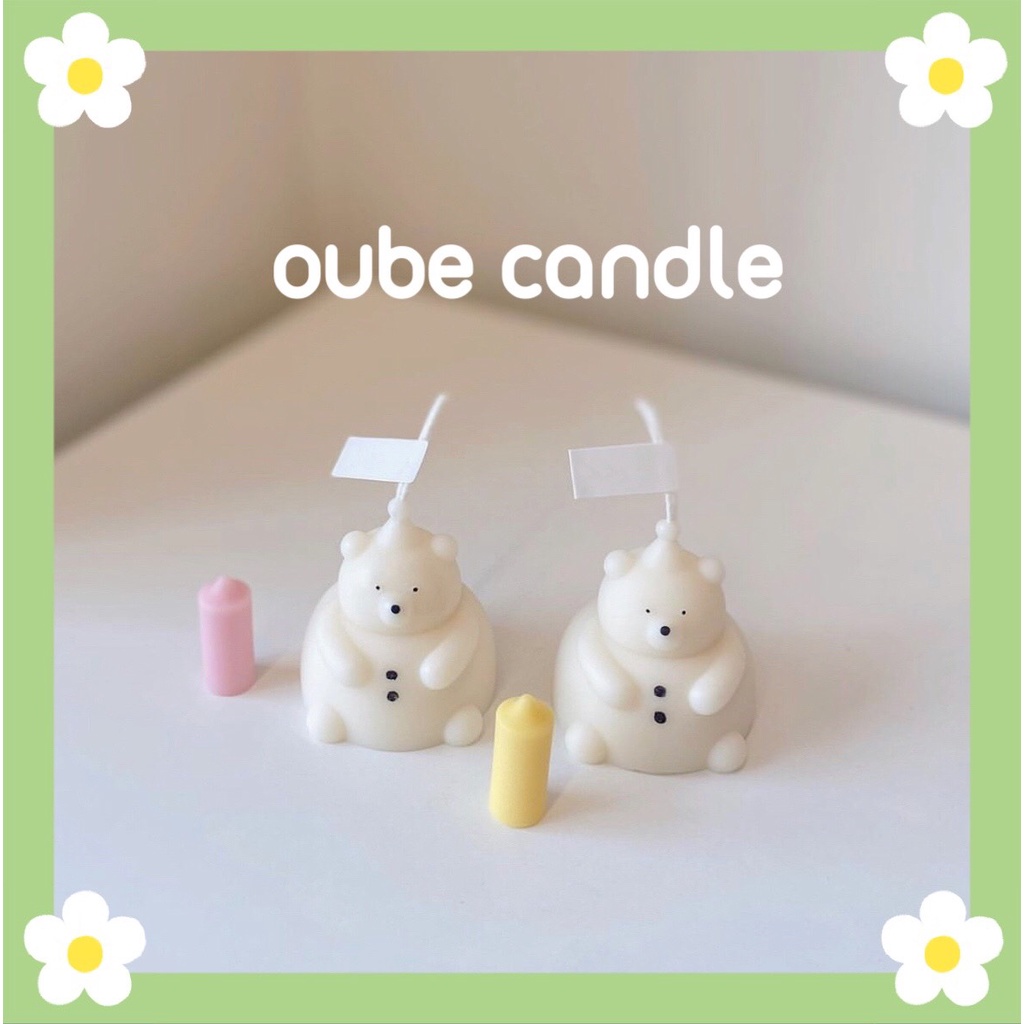 Nến Thơm Cao Cấp Hình Chú Gấu Mũm Mĩm Chubby Bear dễ thương - Quà tặng sinh nhật decor | Oube Candle NT42