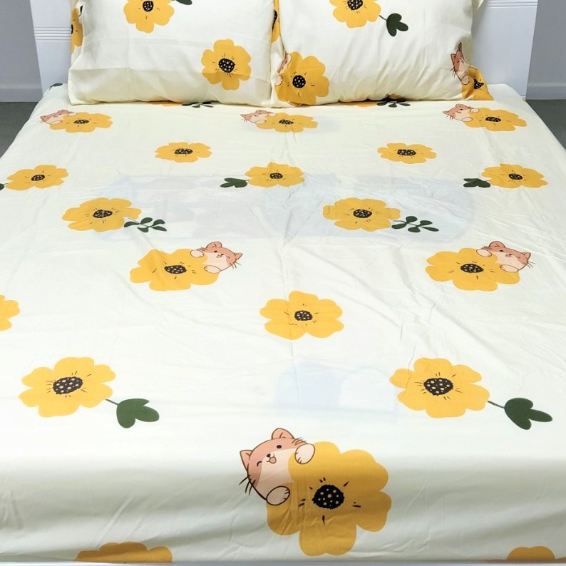 Bộ Chăn Ga Giường Accasa 03-05 Món Cotton Poly Lifestyle Cutie Hamster 550 Sợi Chống Phai Nhăn Xù Lông Malaysia