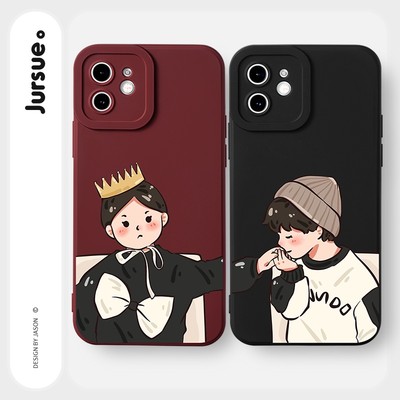 Ốp lưng JURSUE hoạt hình cặp đôi dễ thương đẹp Cho iPhone 17 16 15 14 13 12 11 Pro Max SE 2020 X XR XS ip 8 7 Plus kute Y2158