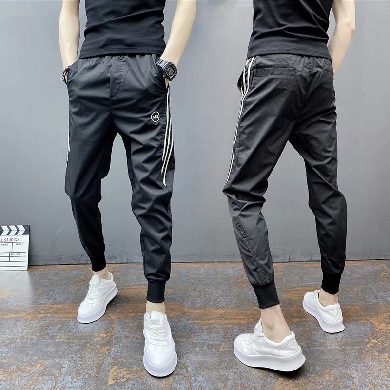 Quần Dài Thể Thao Ba Tấc Dáng Ôm Khô Nhanh Màu Đen Thời Trang Xuân Hè Cho Nam Cỡ S-3XL