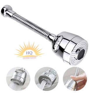 Đầu vòi tăng áp lực nước ống lò xo xoay 360 độ
