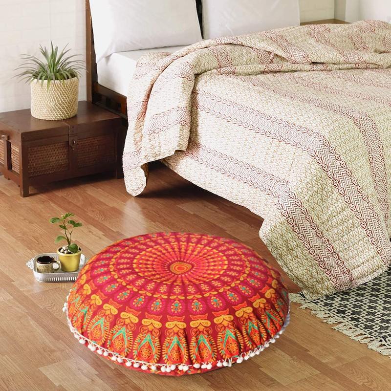 Vỏ Gối Tròn 45x45cm In Họa Tiết Mandala Bohemian Ốp