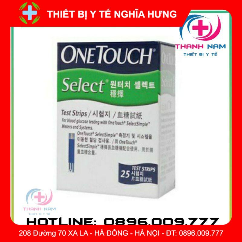 Que thử đường huyết one touch select hộp 25 que