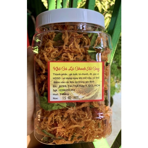 500gr Khô gà lá chanh ớt cay loại 1