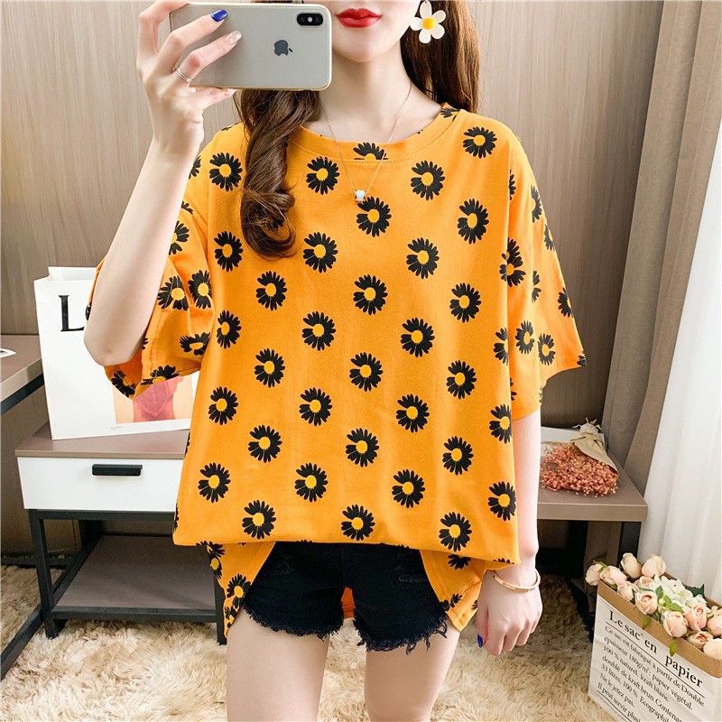 869224 - Áo thun nữ ngắn tay cổ tròn dáng dài mặc hè hàng nhập