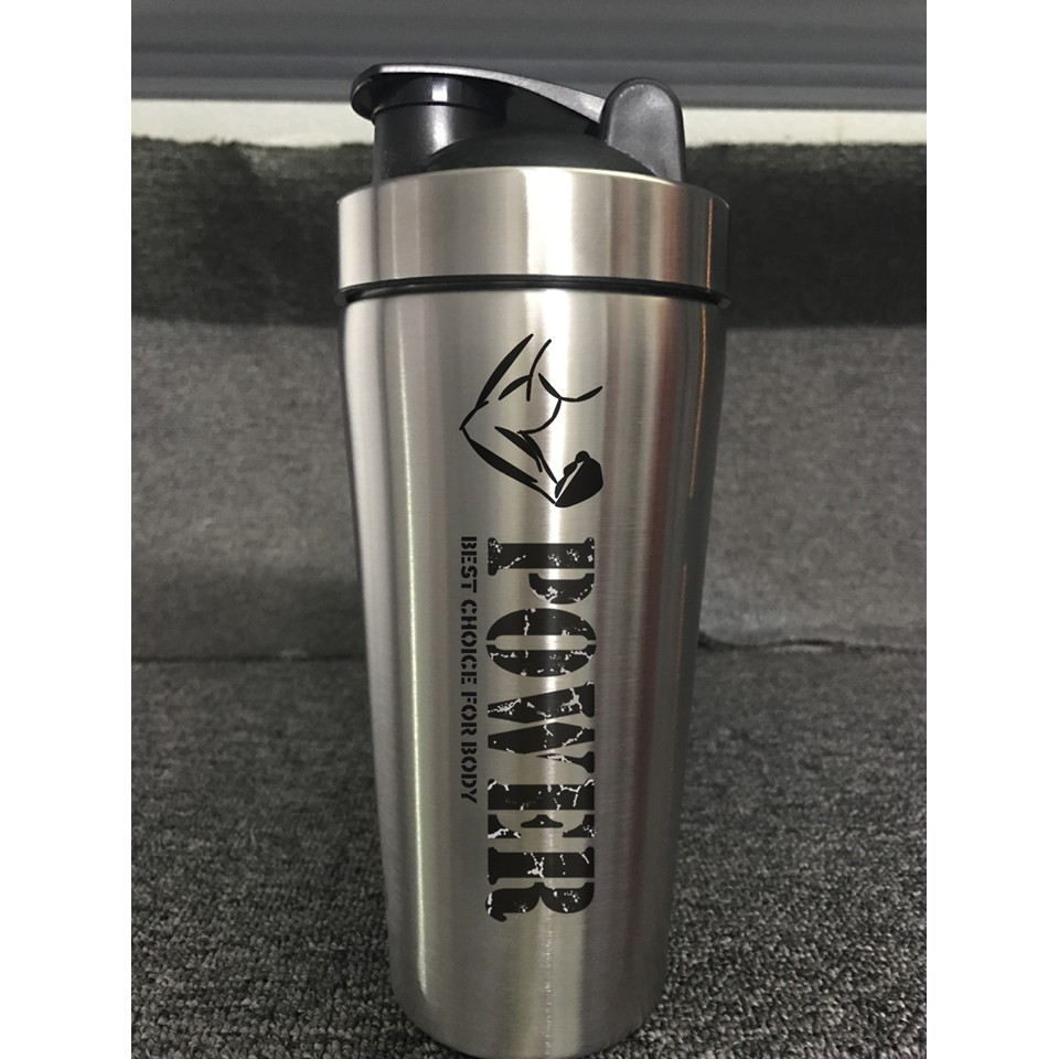 Bình lắc whey inox V Power