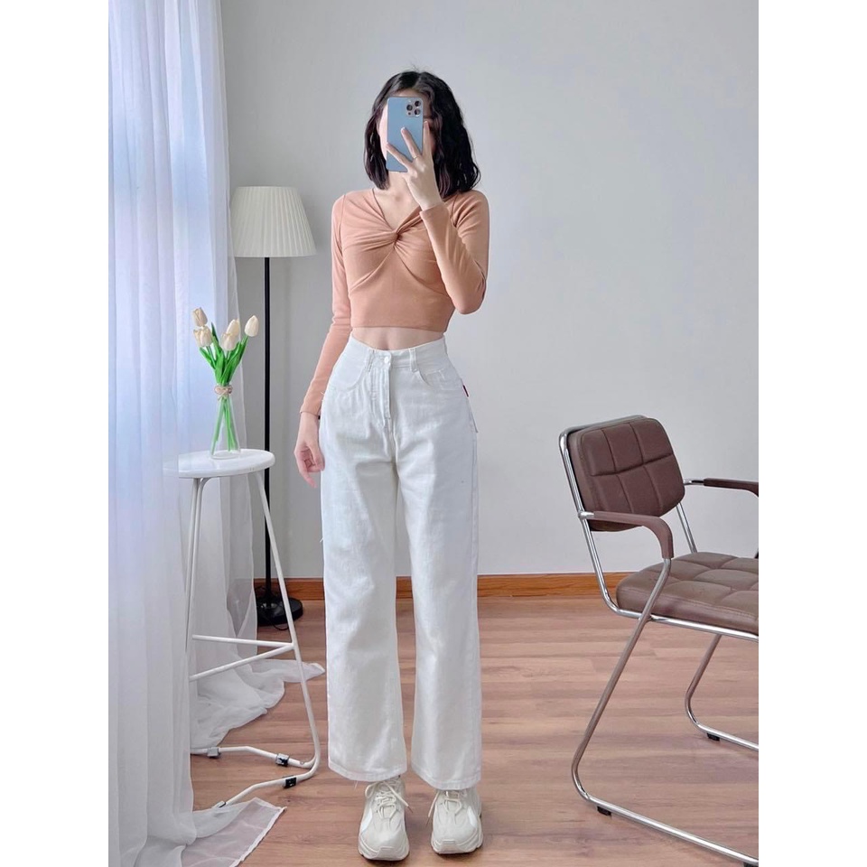 🤎Áo Thun Croptop Body Tay Dài xoắn Ngực 7 Màu [ ảnh-video thật ] PHƯƠNGSHOP1812