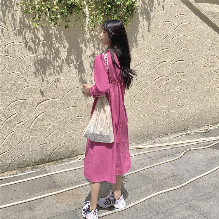 Đầm sơ mi xếp ly thiết kế lệch tà phong cách trẻ trung hợp thời trang | BigBuy360 - bigbuy360.vn