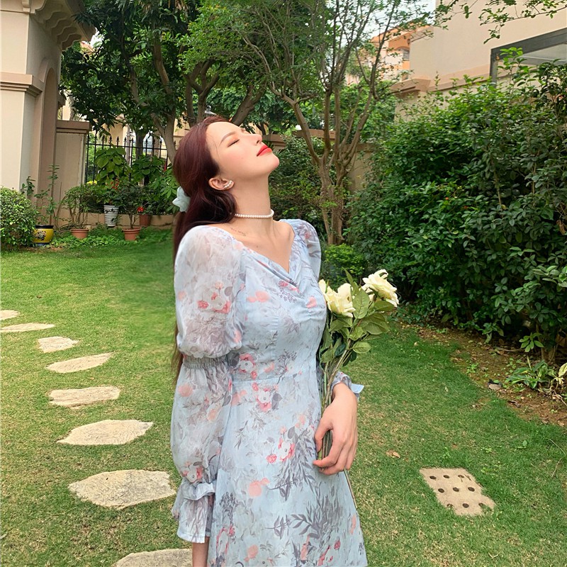 Đầm hoa nhí dáng dài midi Emilyshop