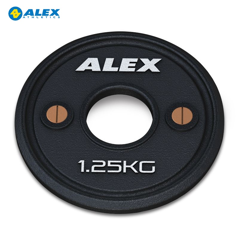 Bộ 2 Tạ Đĩa Hiệu Chỉnh OLYMPIC Calibrated Plate 1.25kg  ALEX Cao Cấp, Gang Nguyên Khối Sơn Tĩnh Điện Tập Thể Hình, Gym