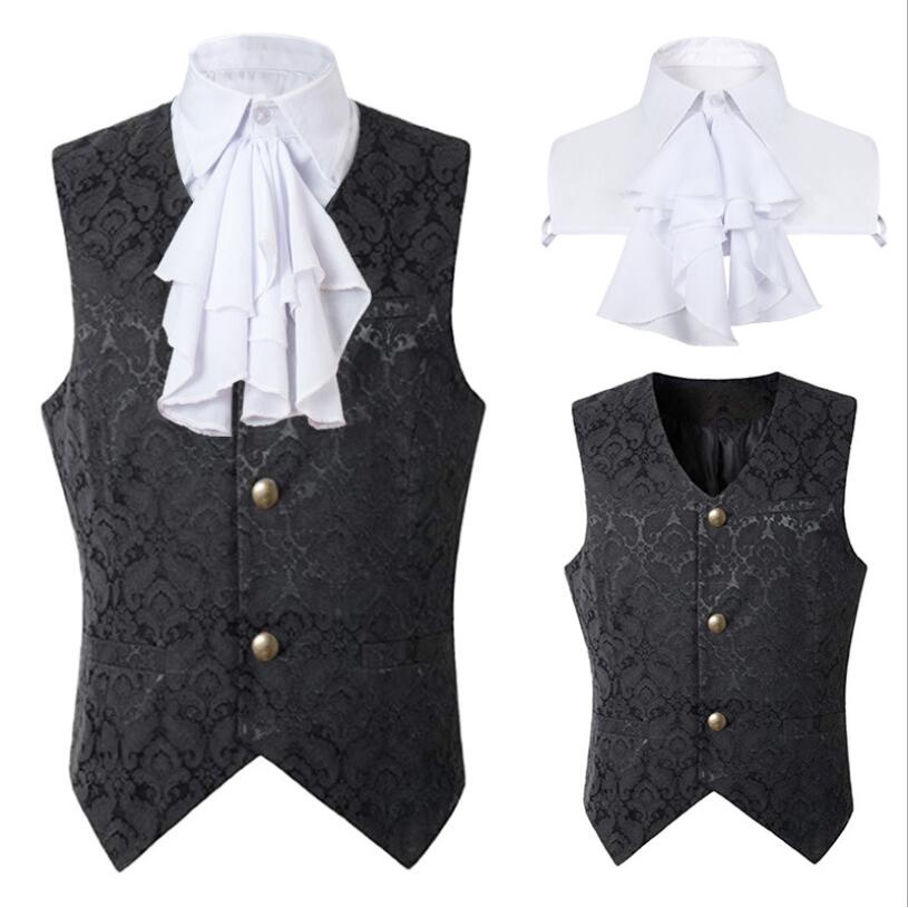 Áo Vest Hóa Trang Phong Cách Gothic Thời Trung Cổ Kèm Cà Vạt Jabot Cho Nam