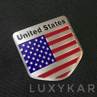 Sticker nhôm cờ nước Mỹ hình khiên