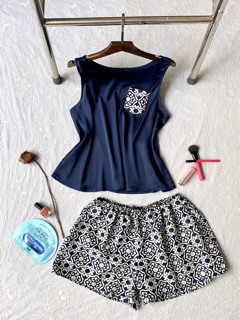 Bộ đồ lụa 2 màu Infashion