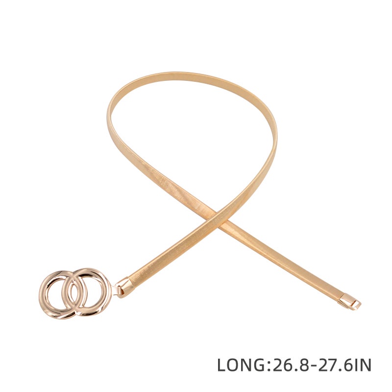 Thắt Lưng Co Giãn Màu Vàng/Bạc Hợp Thời Trang Cho Nữ