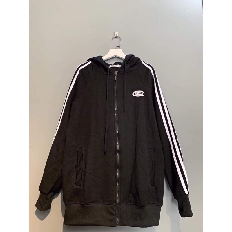 Áo khoác nỉ bông tay sọc dáng siêu rộng HANA125 | BigBuy360 - bigbuy360.vn