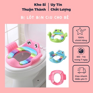 Bệ lót bồn cầu cho bé có tay vịn cho bé siêu cute - hàng loại 1 (khosithuanthanh)