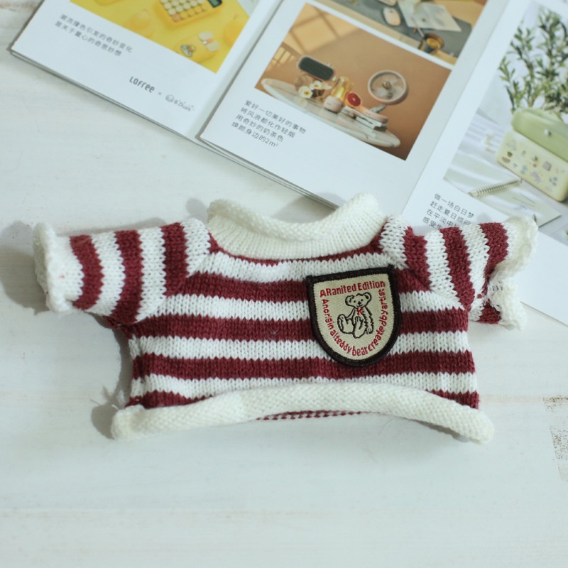 Áo len dáng rộng và khăn len cho bé doll 20cm