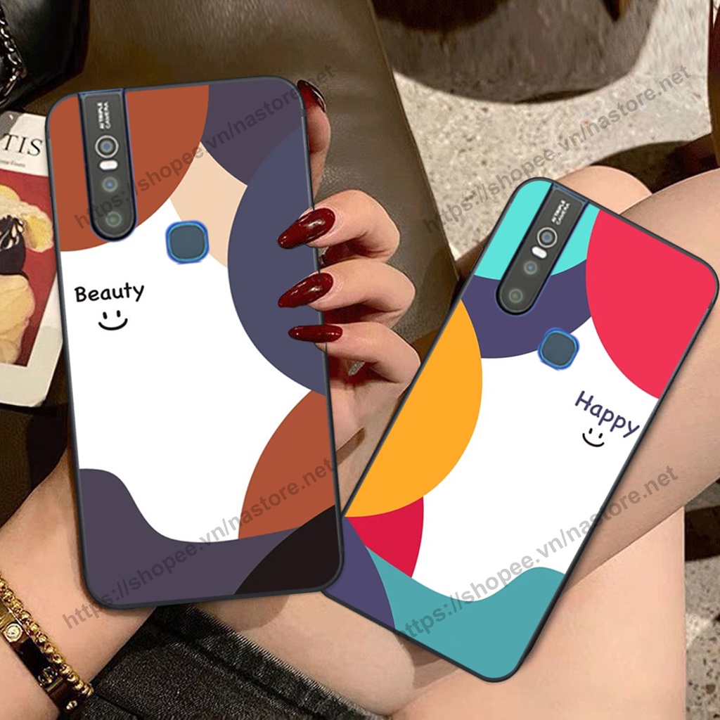 Ốp lưng Vivo V15 / V15 Pro mặt cười, họa tiết caro đơn giản đẹp cute