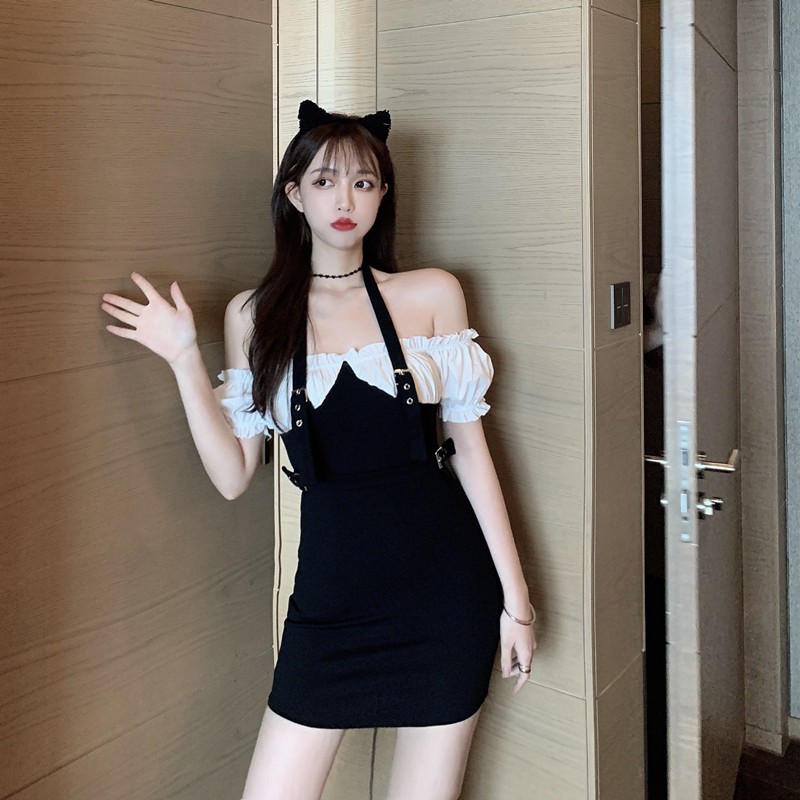 Đầm sơ mi dáng ôm tay ngắn mini Emilyshop
