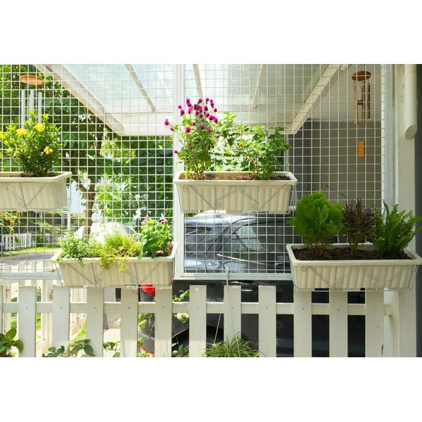 Chậu chữ nhật ban công , móc treo ban công kt 48x21cm