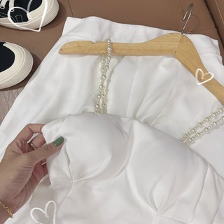 Set áo 2s trắng đính + short