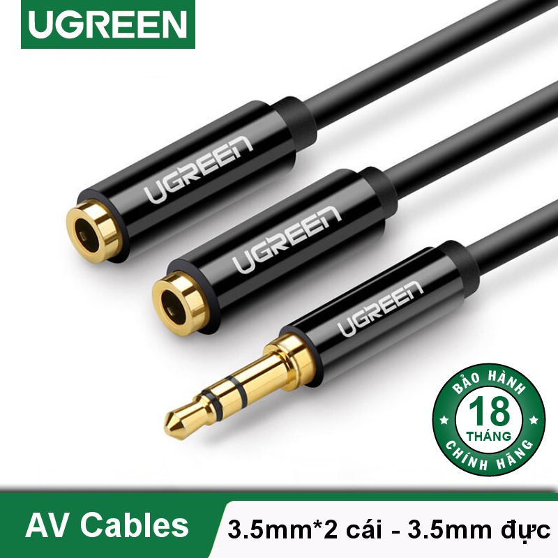 Cáp Chia Cổng Âm Thanh 3.5mm 1 Ra 2 Cao Cấp Ugreen 10739 20816 AV134