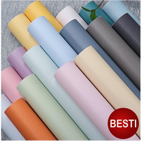 10M Giấy Dán Tường Một Màu [Giá Sỉ] - 10M Decal Dán Tường Màu Trơn Có Keo Sẵn Thời Thượng Besti