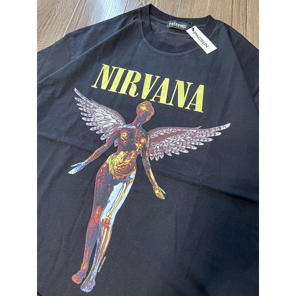 Áo thun tay ngắn NIRVANA cotton 100% đầy đủ tem mạc và túi zip