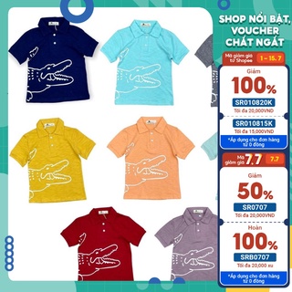 Áo thun bé trai cá sấu chất liệu cotton thoáng mát,thấm hút mồ hôi, áo phông bé trai size nhí 2/14T