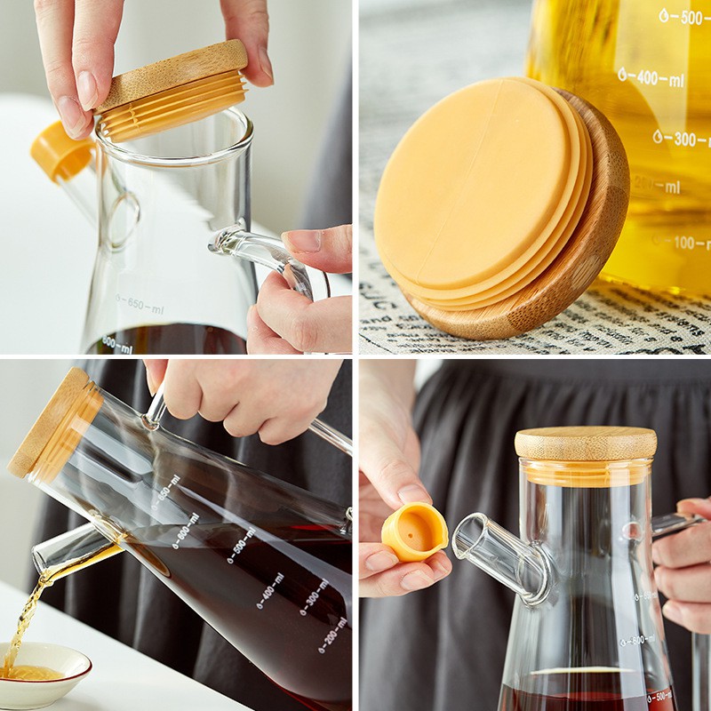 [SẮN] Chai thủy tinh đựng dầu ăn, đựng nước mắm nhà bếp: 9.11 9.31