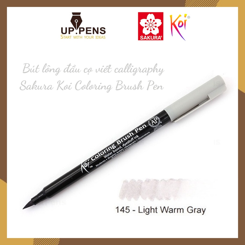 Bút lông đầu cọ viết calligraphy Sakura Koi Coloring Brush Pen - Màu xám nhạt (Light Warm Gray)