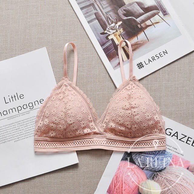ÁO LÓT nữ nâng ngực LAREINA BRA không gọng ren ngực hoa cúc baby siêu xinh
