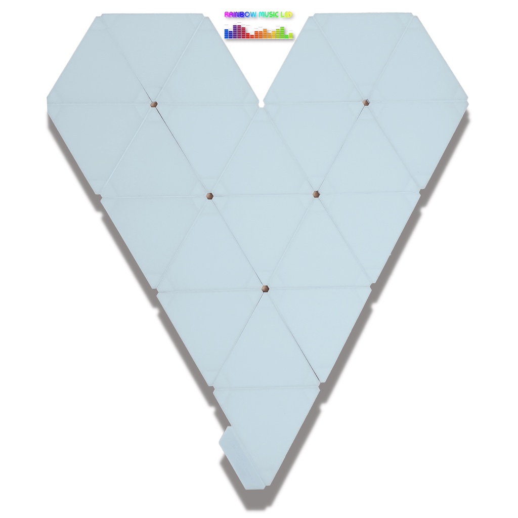 Đèn Nanoleaf Happa Light dán tường lắp ghép, dầy 1cm - 120 hiệu ứng + Đồng bộ màu màn hình + Nháy theo nhạc cảm biến âm