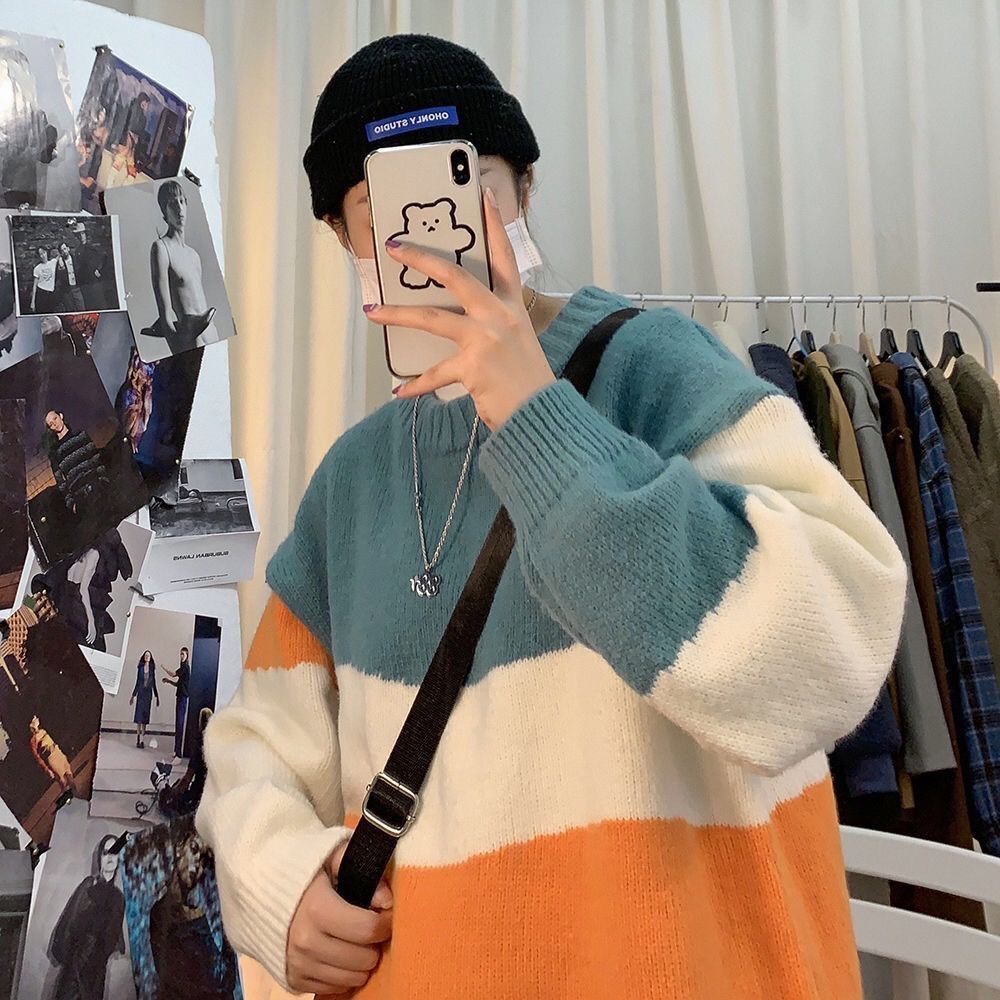 Áo len VIP01 unisex nam nữ cổ tròn chất len ngoại siêu ấm, áo len nam nữ phối màu basic cực dễ phối đồ