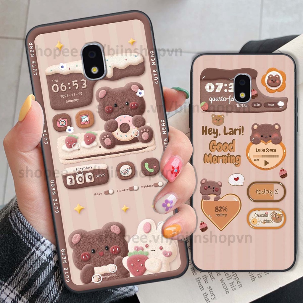 Ốp Samsung J7 Pro in 3D icon gấu nổi siêu xinh, siêu đáng yêu, cá tính phong cách