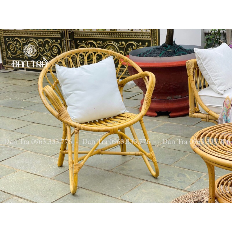 Ghế Mây Đơn Tai Thỏ, Ghế Đơn Mây Thư Giãn, Mây Tre Handmade Tự Nhiên, Ghế Mây ĐAN TRÀ, Nội thất Mây Tre Đan
