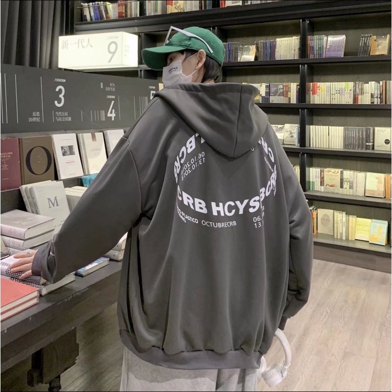 Áo Khoác hoodied Thể Thao Màu Sắc Đơn Giản Phong Cách from rộng áo hoodie dây kéo phong cách Hàn Quốc áo khoác bóng chày nam