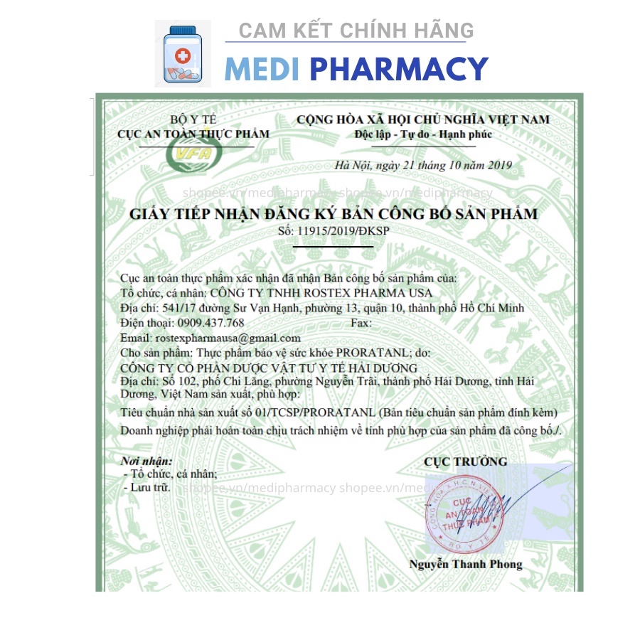 Viên uống Proratanl bổ sung DHA, EPA, Vitamin và khoáng chất hỗ trợ bồi bổ sữc khỏe cho phụ nữ mang thai - Hộp 30 viên